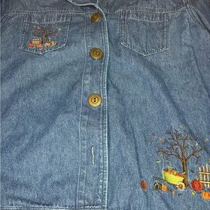 Embroidered Blue Denim Jacket